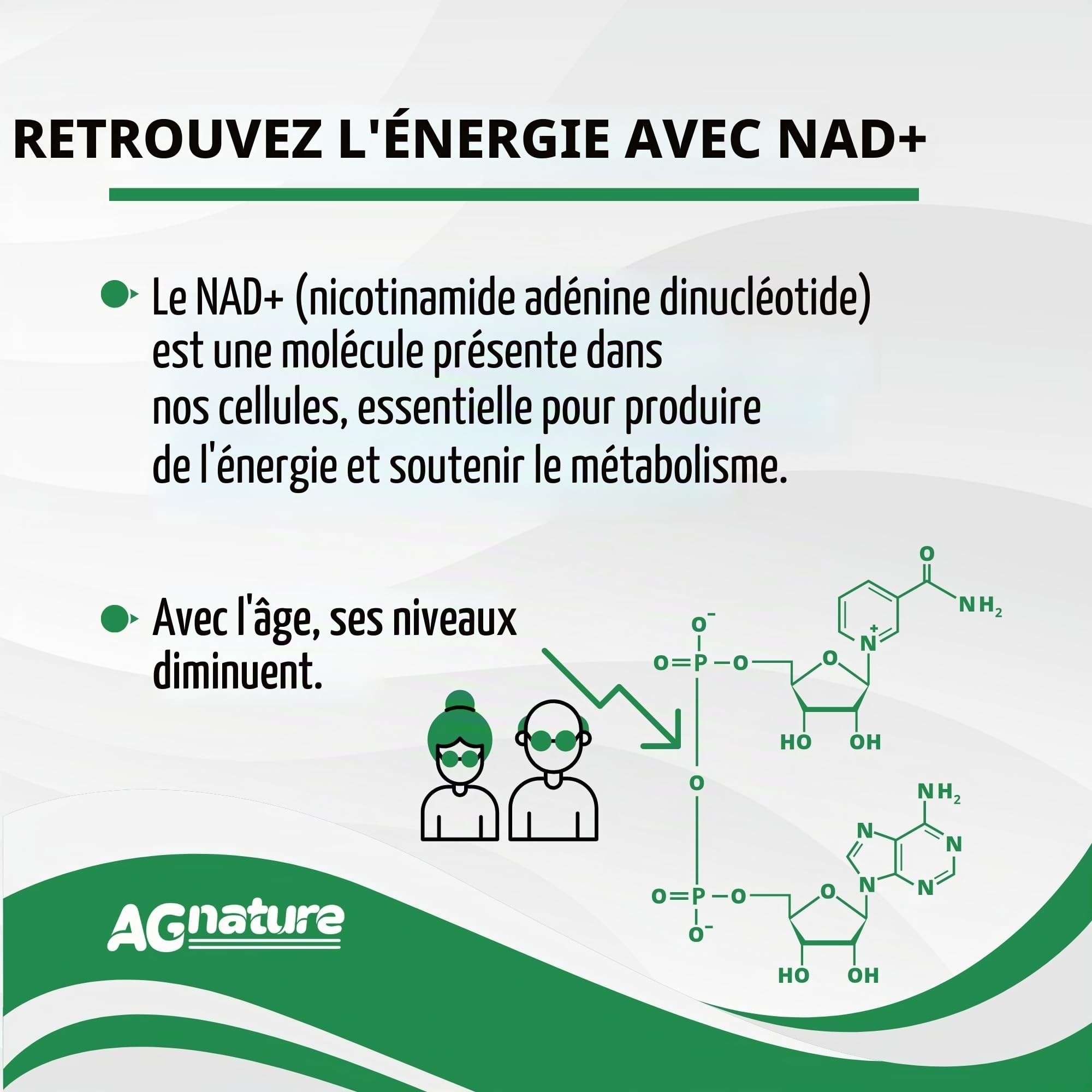 NAD Complément Nicotinamide Pur 60 Gélules 1000 mg - Complexe Anti-Âge et Anti-Fatigue avec Niacine, Trans-Resvératrol et Triméthylglycine