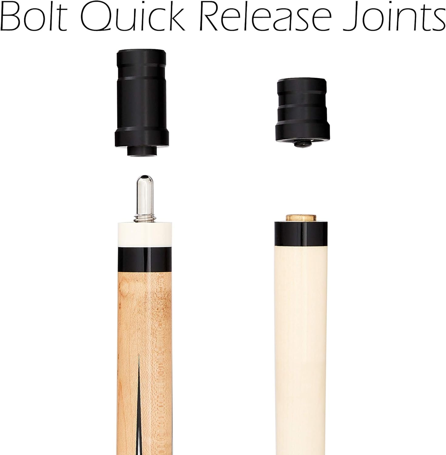Bolt High Performance Maximum Control Pool Stick 2 Piece Maple 19 20 or 21 oz Pool Cue for Home Bar Pub Billiard Hall XTC Fiber
