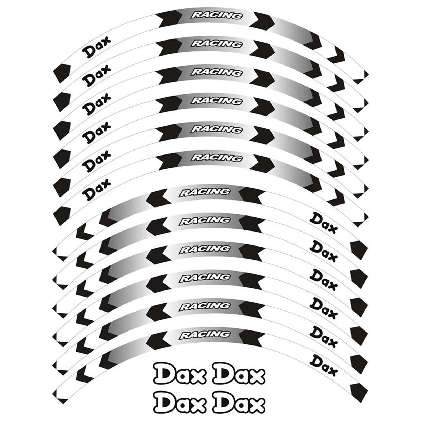 Motorcycle Wheel Rim Stripes Sticker Reflective for DAX 125 ST125 ST-125 Stickers Decal(Color19)