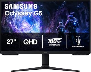Samsung 27 Odyssey G5 QHD 1440P 180Hz Gaming Monitor with 1ms Response