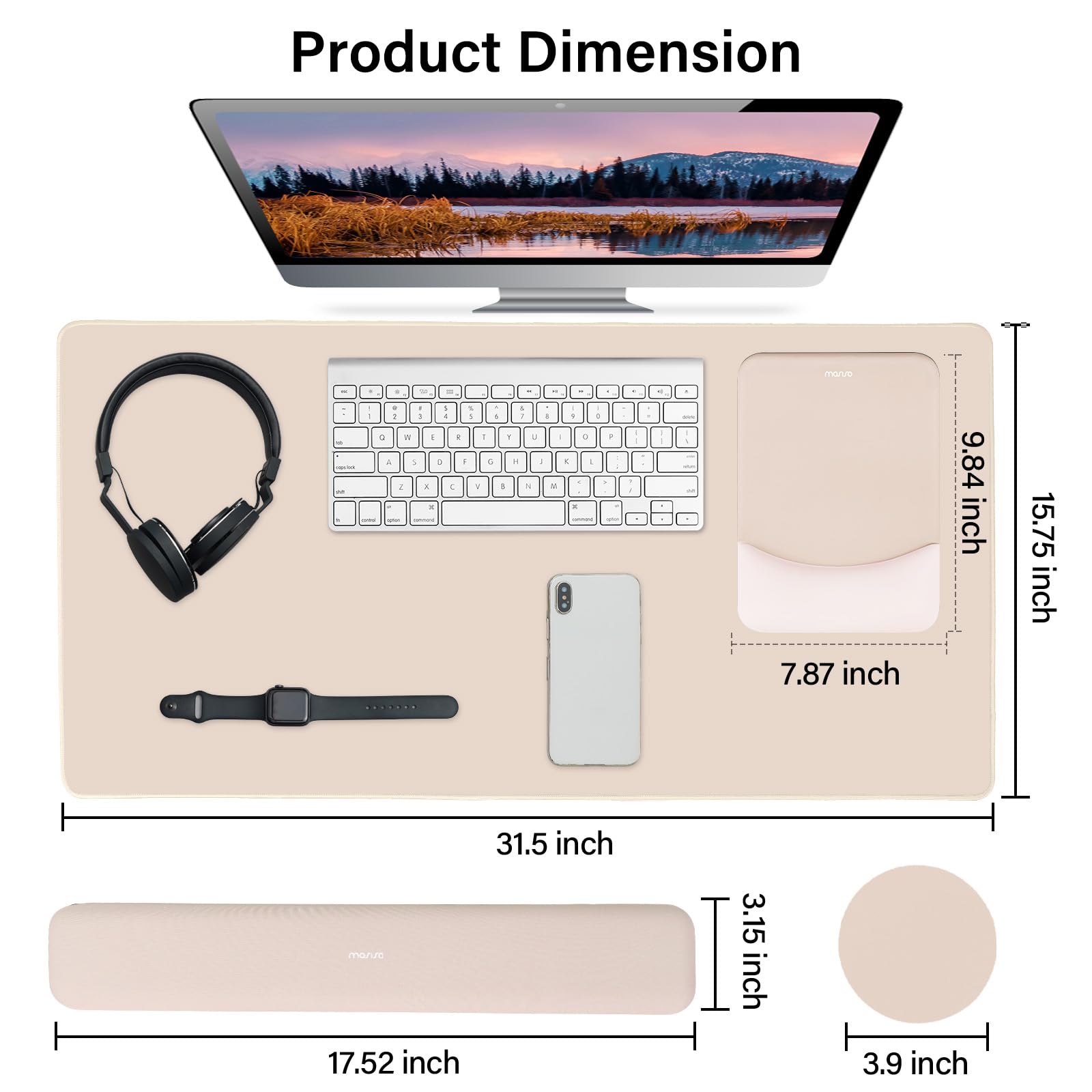 Supporto Poggiapolsi Ergonomico MOSISO Per Mouse E Tastiera - Memory Foam Concavo, Base Antiscivolo, Nero