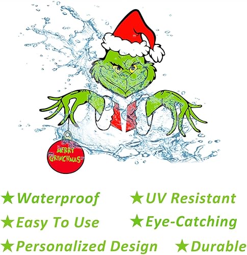 Miniatura 3 de Lindas calcomanías de dibujos animados de Navidad para automóviles, vinilo de 5.5 pulgadas, impermeable, lindas caricaturas, vacaciones, Navidad,