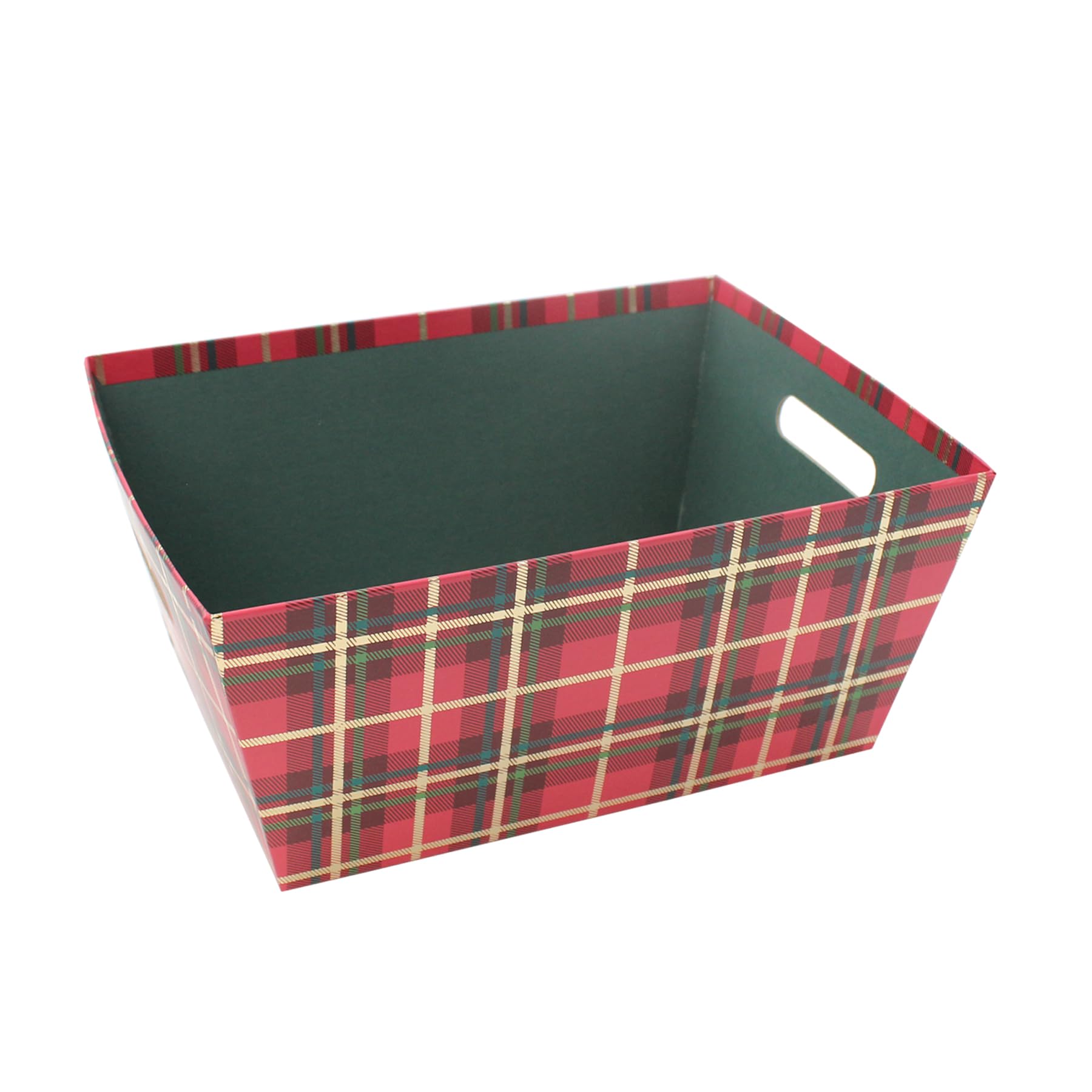 Christmas Hamper Gift Box/Basket with Tartan Design (Medium 29cm x 22cm - 4166)