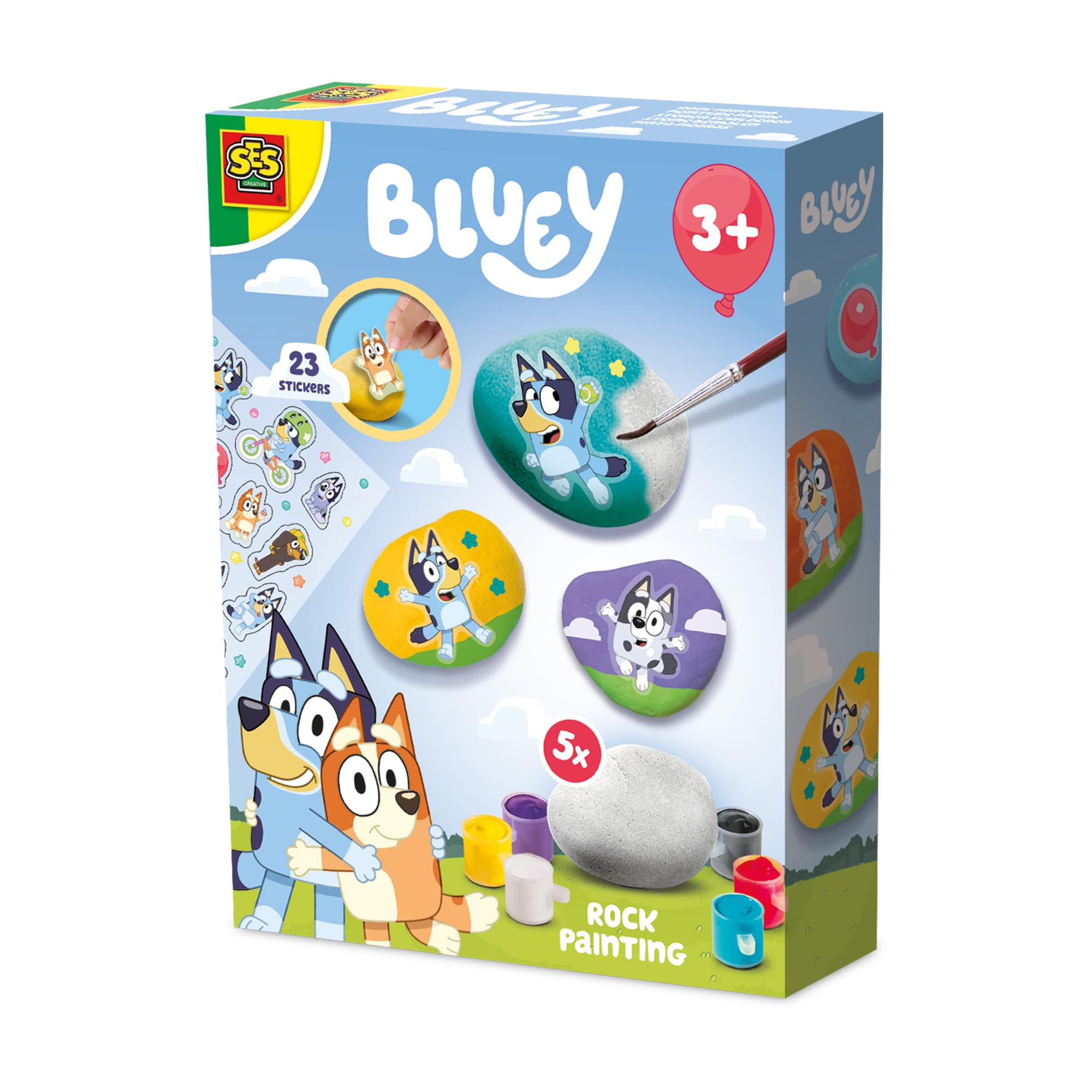 SES Creative - Bluey Rock Painting Kit - Arts and Crafts Set