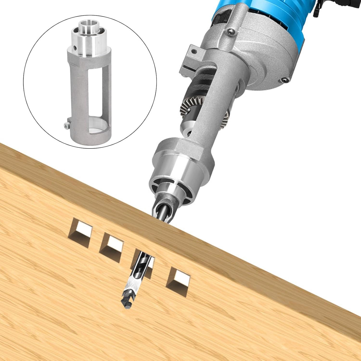 Eujgoov Aluminium Alloy Hole Drill Bit Adapter with Mortising Attachment for Woodworking Drilling Machines, Eujgoovyp9wb8uk61