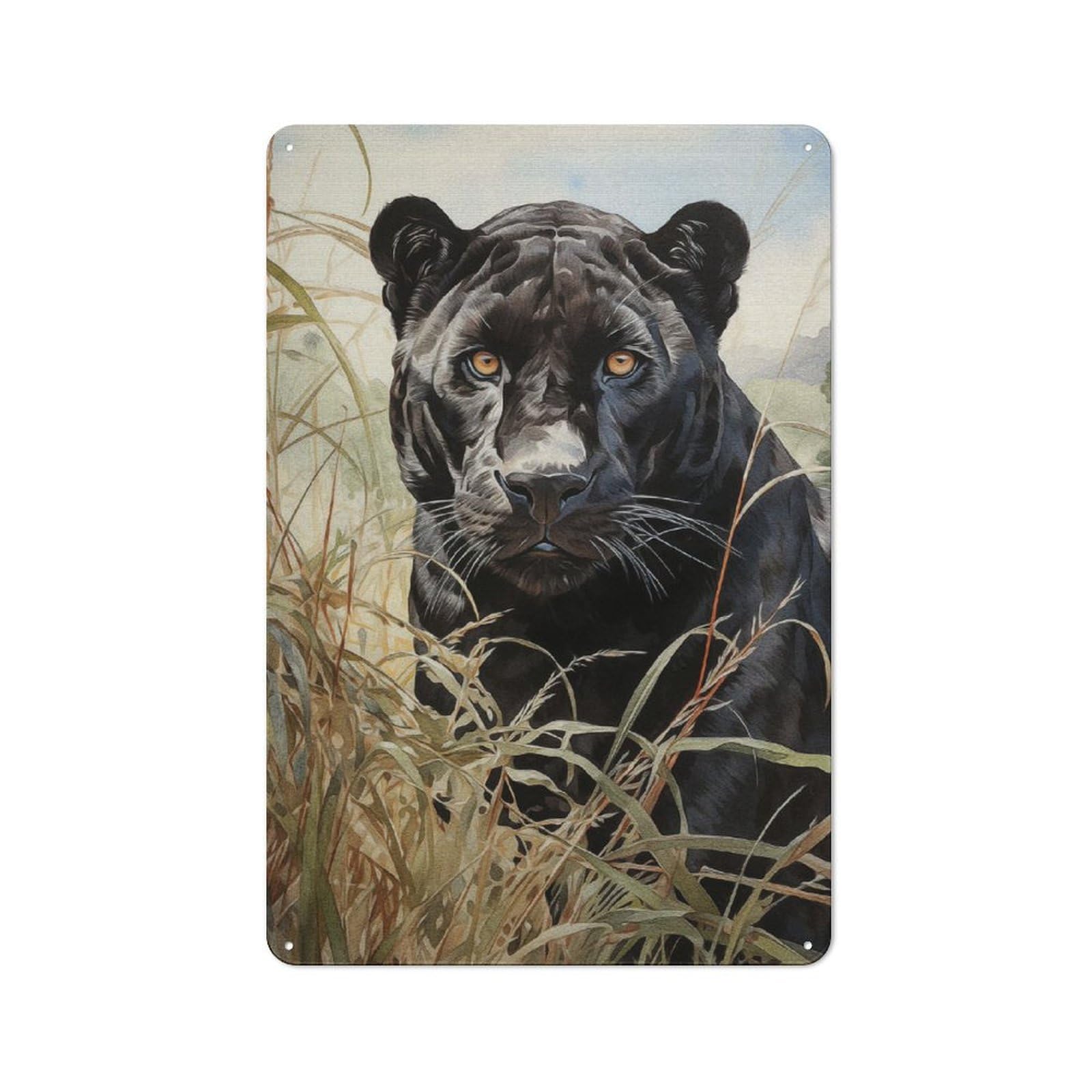 Junmoney The Jaguar Kingdom Printed Metal Sign 30X20cm For Kitchen Or Home Bar, Housewarming Present For People Styling Kitchen And Home Bar