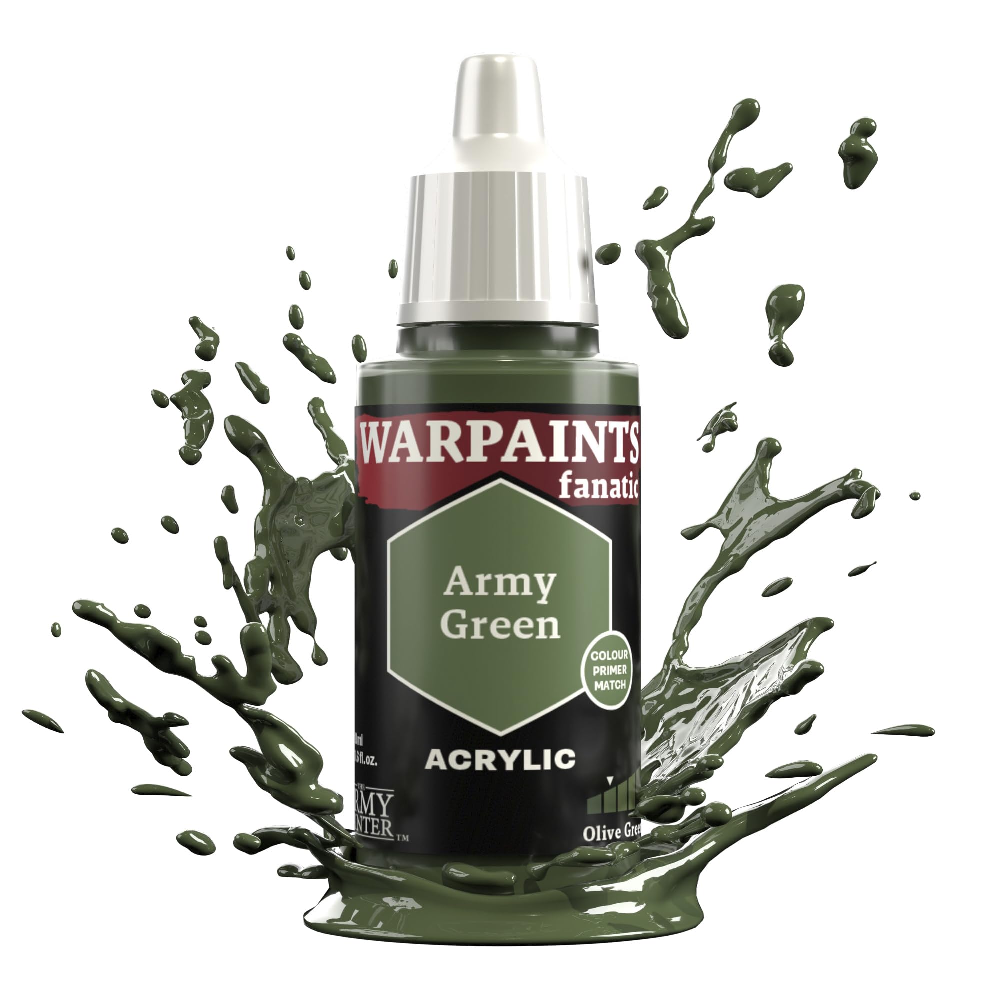 The Army Painter - WP3068P Warpaints Fanatic Army Green 18ml Acrylic Paint
