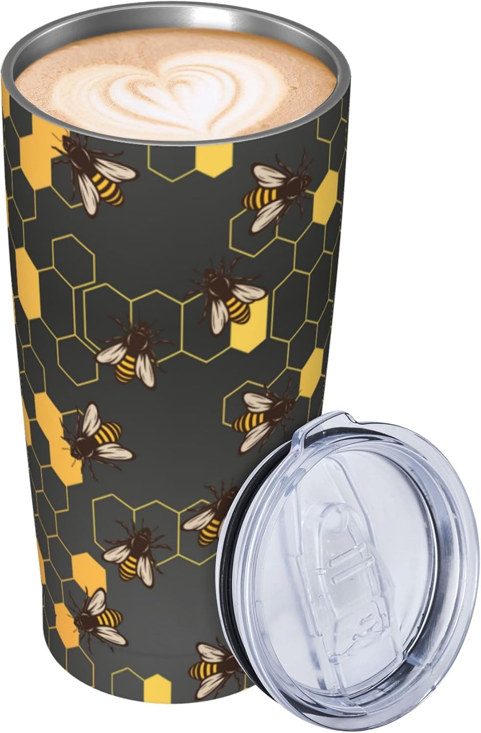 Bee Tumbler with Lid and Straw Insulated Travel Coffee Mug 20oz Double Wall Vacuum Stainless Steel Water Bottle Cup for Women Keep Cold or Hot - Image 8