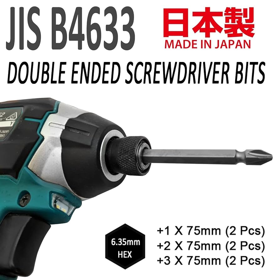 0i_9394様 Rhino Tool JIS B4633 1/4'' Hex Screw Driver Bits | +1 +2 +3