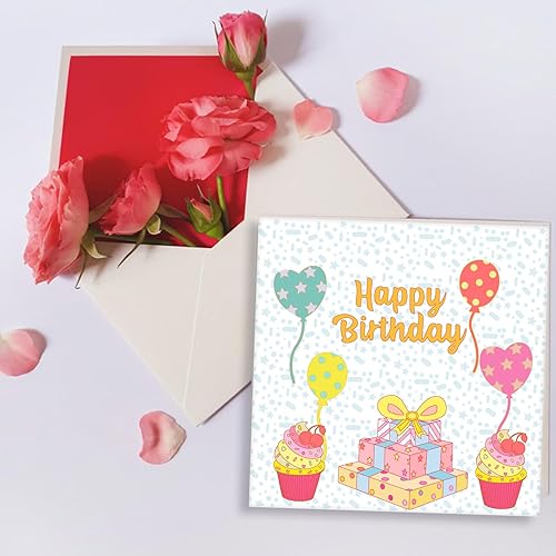 Miniatura 6 de INFUNLY Sello transparente de silicona con texto en inglés Happy Birthday para cumpleaños, para decoración de tarjetas, álbumes de recortes, regalos
