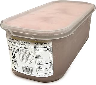 G.S. Gelato & Desserts Plant-Based Oat Milk Ice Cream, Strawberry Almond Crisp, Vegan, Gluten Free, 2 Packs of 146 oz Each
