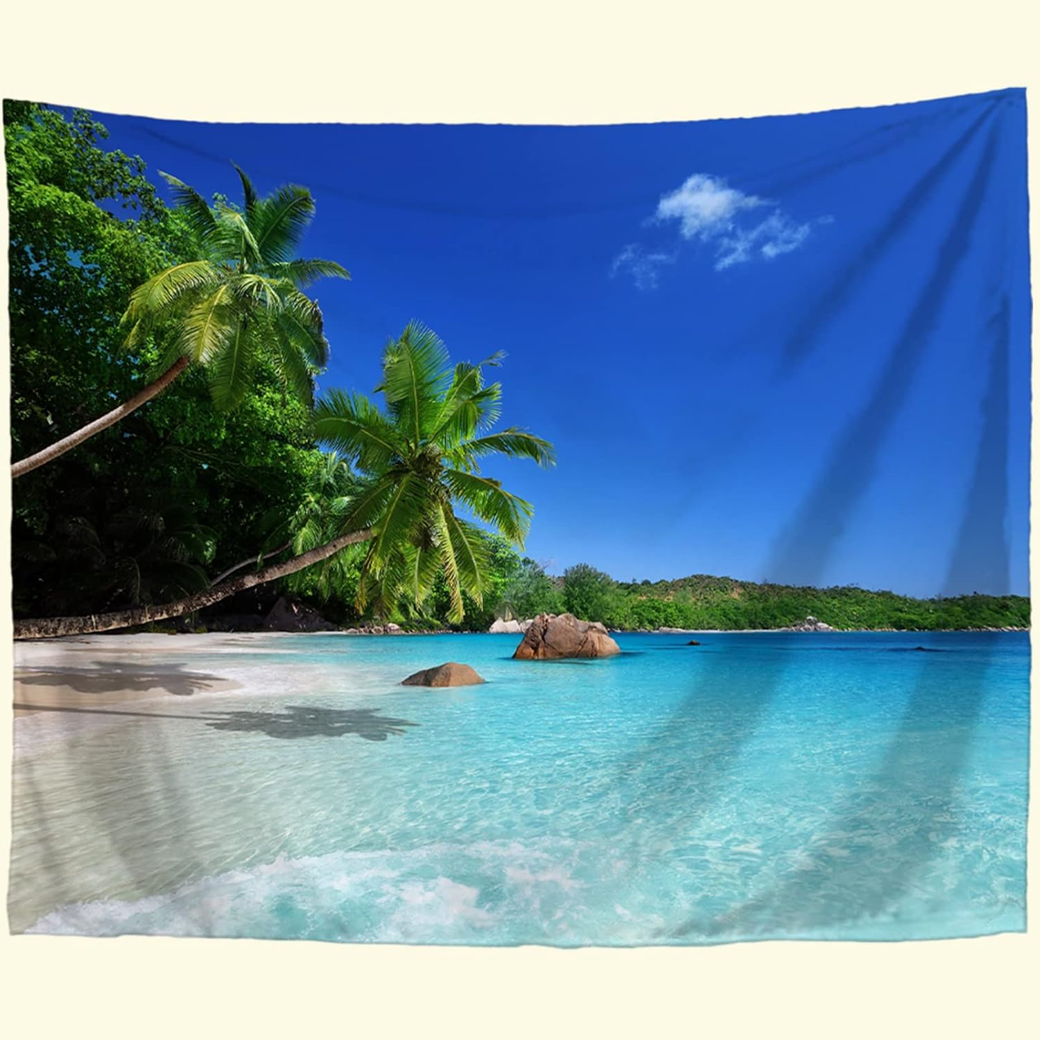 東宝 タペストリー ハワイ 沖縄 ビーチ風景 青空 海浜景色 ココナツの木 青海 横幅0cm 縦幅150cm オシャレ 厚手 布ポスター 多機能 ポスター インテリア 落ち着く プレゼント サプライズ クラシック 背景 気分 インテリア 壁掛け 壁飾り 暖簾 ホリデーパーティー