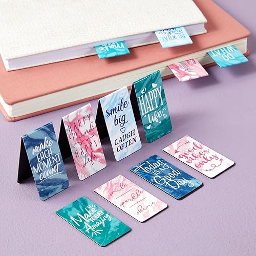 Miniatura 4 de Paquete de 12 marcadores magnéticos para mujer, marcadores inspiradores para leer, accesorios de libros (mármol)