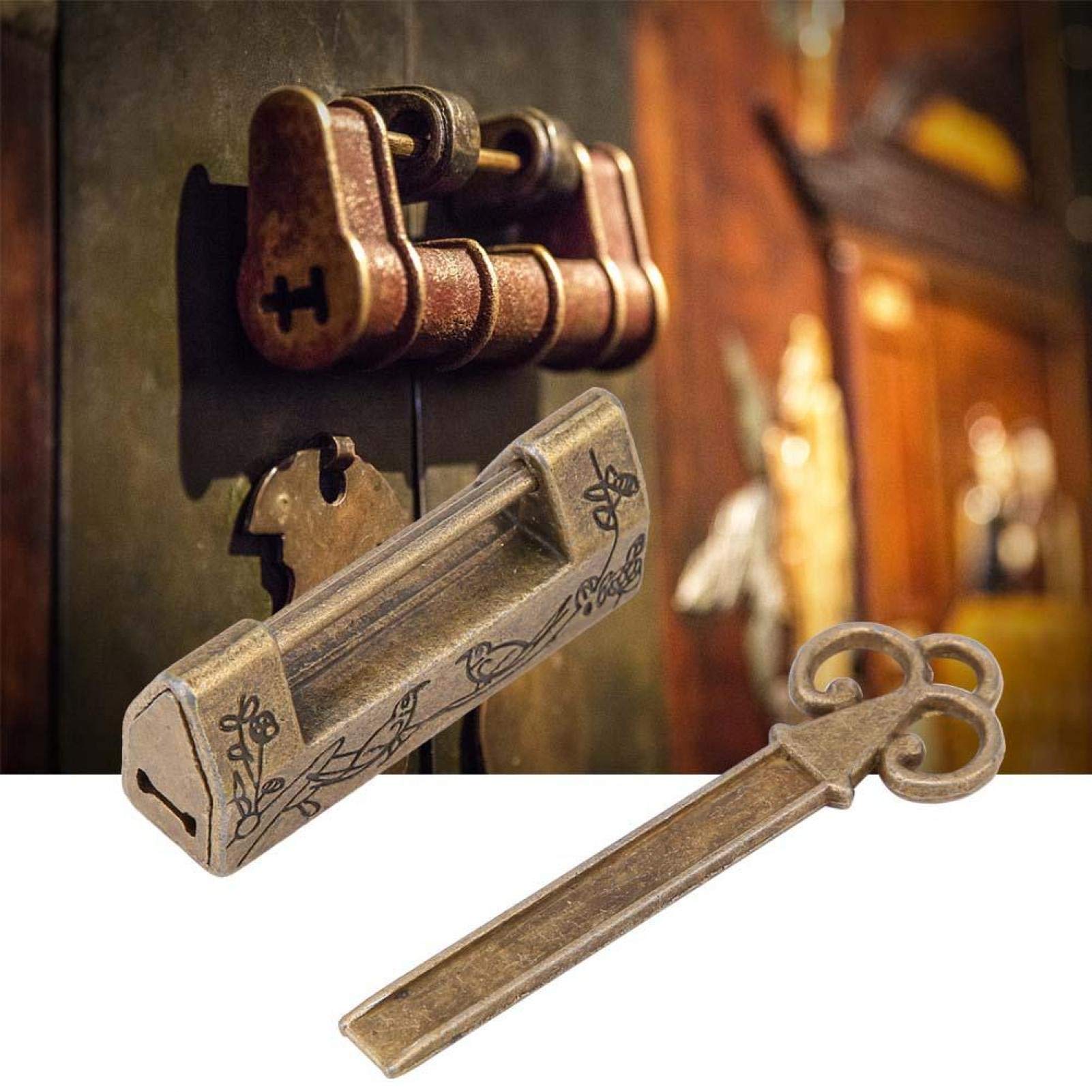 アンティーク　南京錠 Amazon.co.jp: Zerodis. 錠前 南京錠 アンティーク調 花紋 印刻