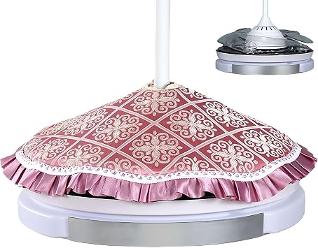 Retractable Ceiling Fan Light Dust Cover Washable Round Cloth Protector Cover Brick Red S