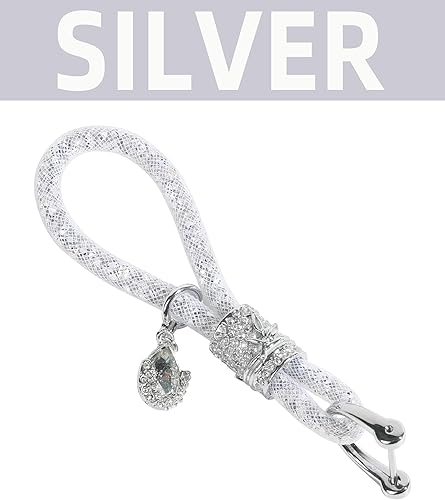 Miniatura 9 de Llavero de coche, llavero de automóvil, accesorios de coche brillantes para mujeres, llavero de cristal con purpurina, llavero de automóvil para