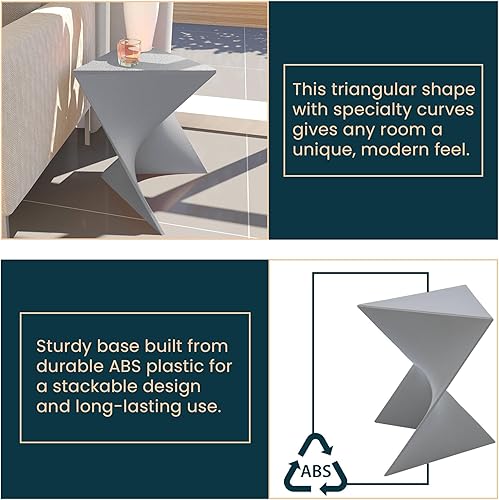 Miniatura 5 de LeisureMod Randolph Modern Accent - Mesa auxiliar de tocador, 15.5 x 15.75 x 17 pulgadas, color gris