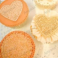 Vista 4 de Juego de 3 piezas de moldes de encaje de azúcar de impresión de fondant molde de boda de encaje de impresión de silicona molde de impresión