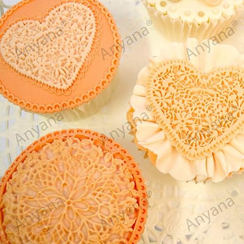 Miniatura 5 de Juego de 3 piezas de moldes de encaje de azúcar de impresión de fondant molde de boda de encaje de impresión de silicona molde de impresión de