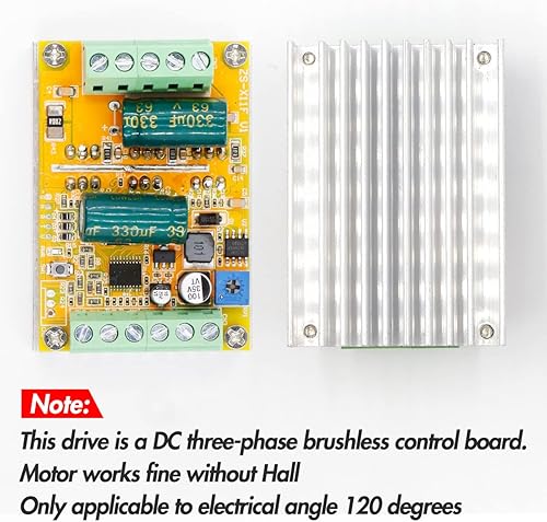 Vista 7 de RioRand 300W 5-50V PWM DC sin escobillas controlador de velocidad del motor eléctrico con Hall-Less