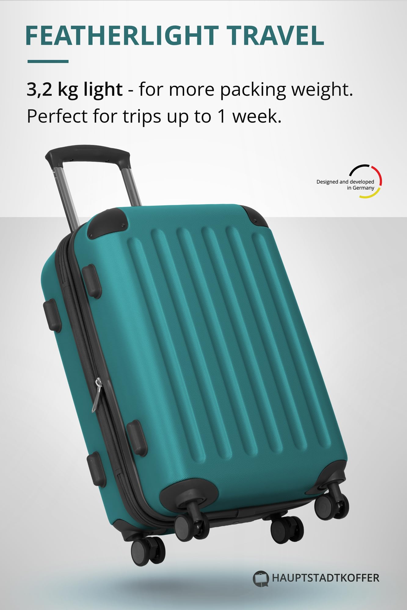 HAUPTSTADTKOFFER - Spree - Maleta rígida, Trolley expandible, Equipaje de Viaje, 4 Ruedas Dobles, TSA, 65 cm, 74 litros, Champán — view 149