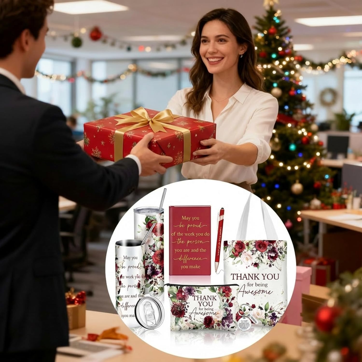 6 Pcs Valentines Day Gifts for Office Coworker Female Women Thank You May You Be Proud Ink Flower Gifts for Employee Staff Volunteer Administrative Professional Assistant(Vintage Style) - Image 2