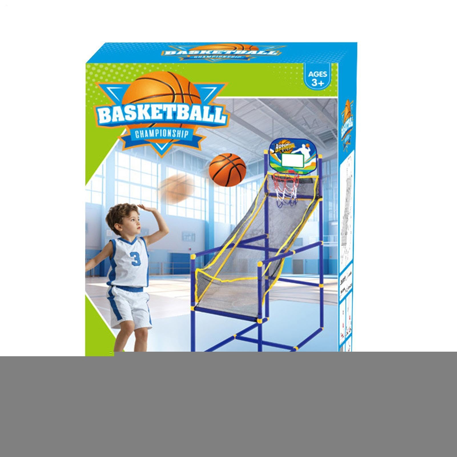 Generisch Set di canestro da basket per bambini, per esterni, con supporto per pallacanestro, pompa