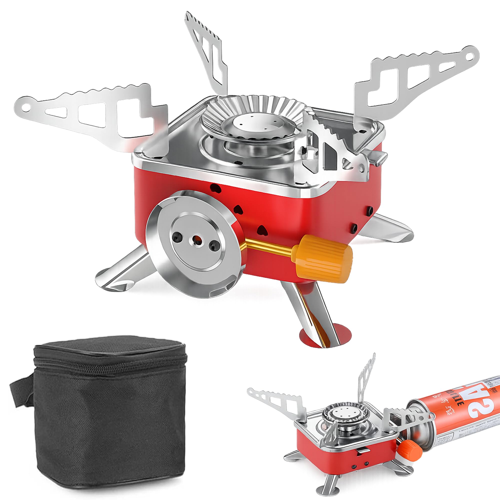 Magnova Portable Cooking Gas Stove, Outdoor Camping Stove with Piezo Ignition, Stainless Steel Folding Butane Gas Stove for BBQ, Hiking, Trekking, Traveling, Emergency Use (Without Cylinder)-image-35