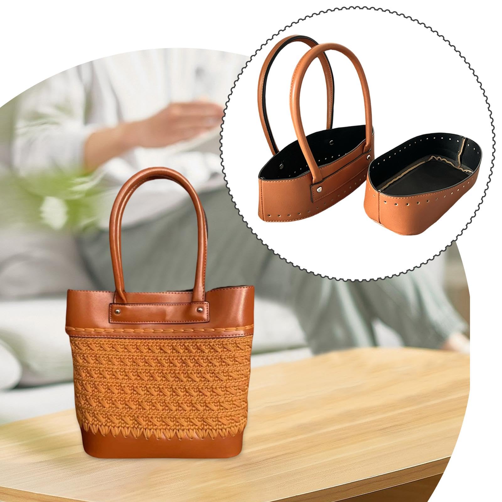 DIY-Handtaschen-Bastelset: Materialset, Geschenktasche, Tragegriff für Einkaufstasche, Geldbörse, Braun