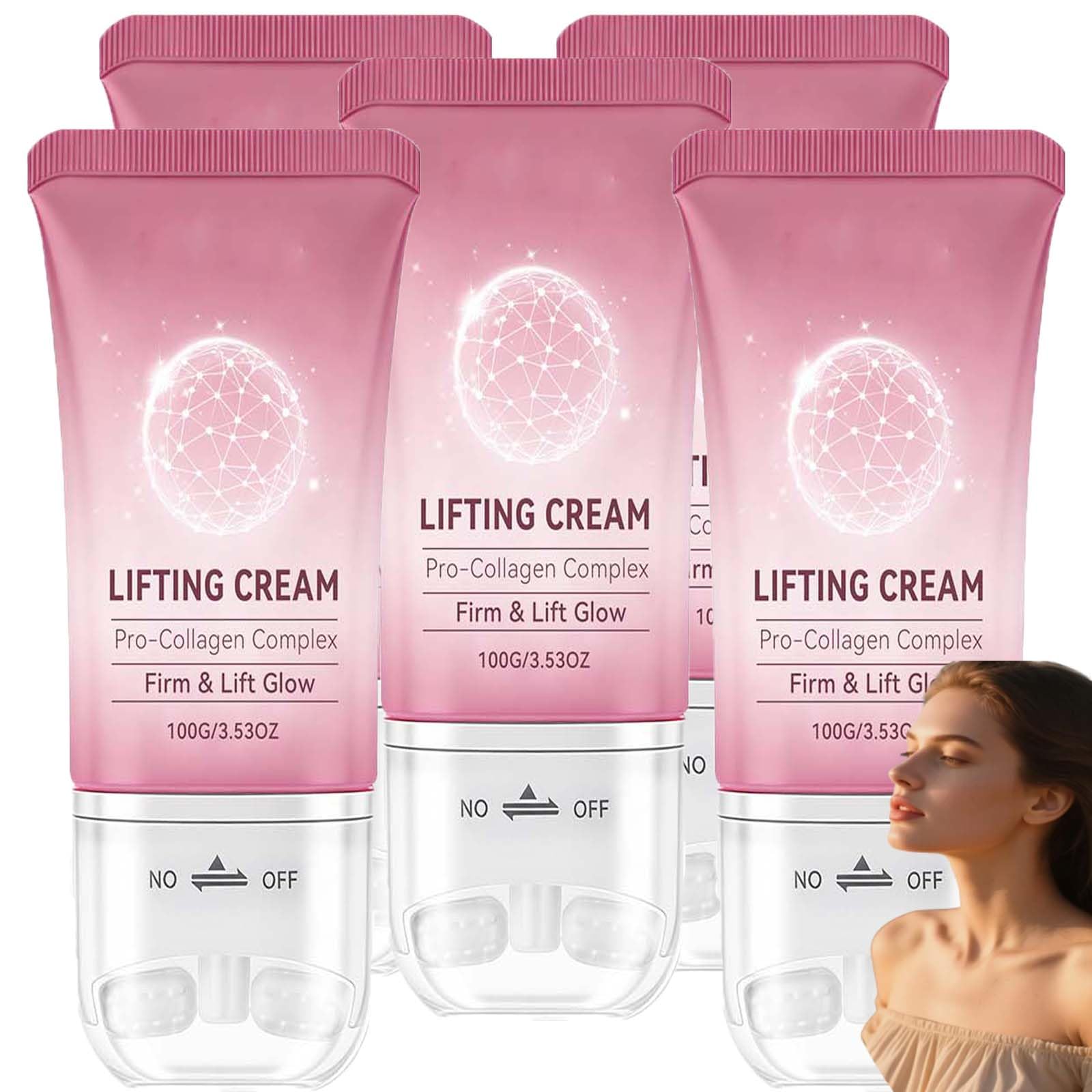 Pinklabs Peptide Lifting Crema per il collo per la pelle flaccida e tonica, idratante tonifica il collo migliora l'elasticità anti invecchiamento viso colli tonifica crema idratante (5 pezzi)