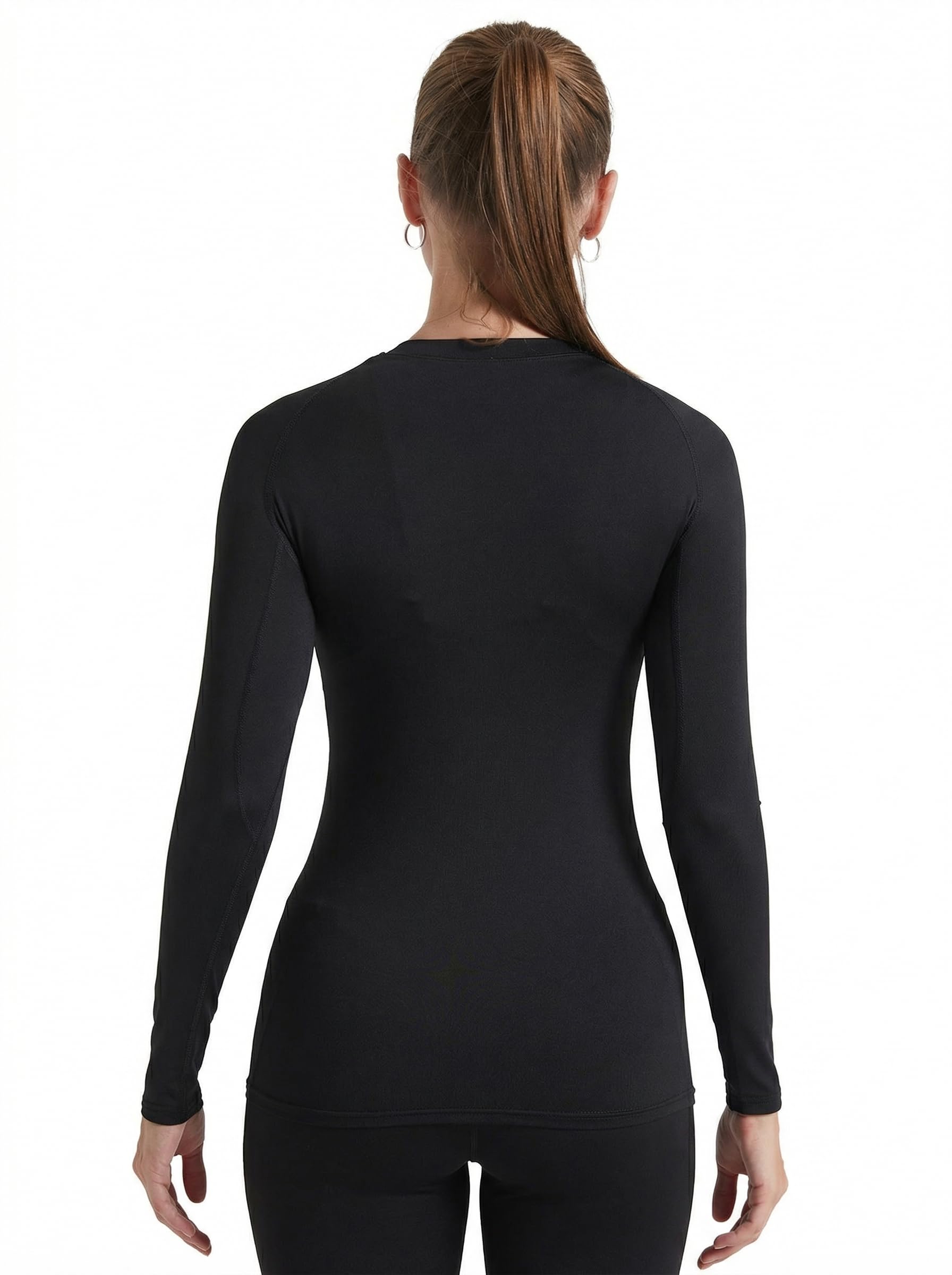 YUSHOW Pack de 3 camisetas de compresión para mujer, de manga larga, funcionales, deportivas, para correr, gimnasio, correr