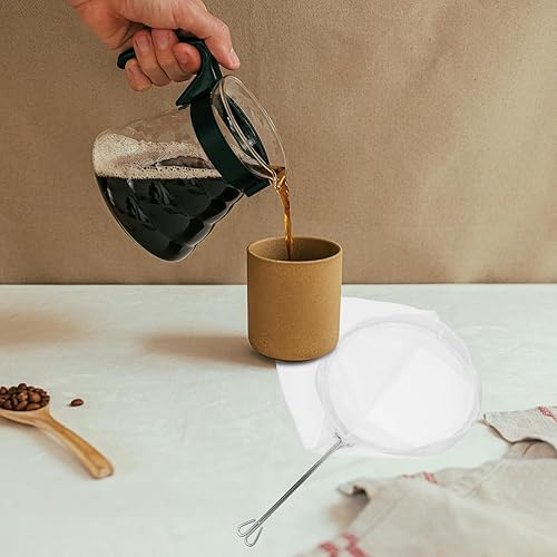 Miniatura 2 de DOITOOL 3 filtros de té tailandés de acero inoxidable, filtro de tela Reuasble con asa, filtro de acero inoxidable calcetín de algodón para polvo