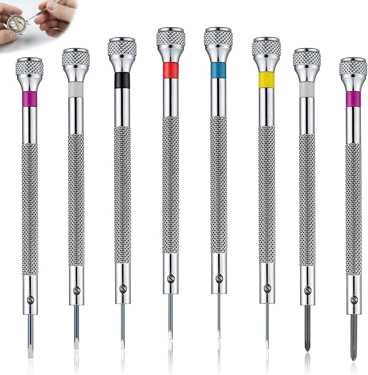 Kit Tournevis De Précision HWTONG - 10 Pièces (0,6-2,0mm) - Avec Démagnétiseur - Pour Montres Et électronique