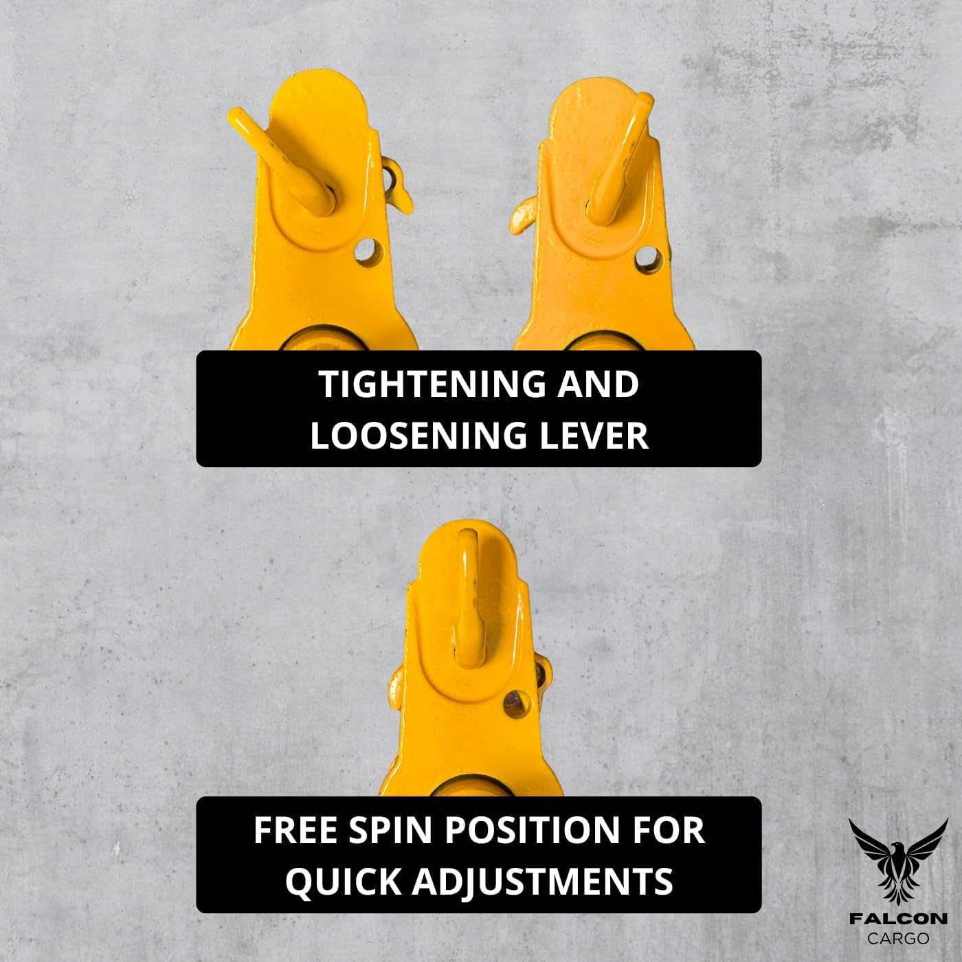 2PK 5/16-3/8" Folding Ratchet Load Binder G70 & G80-7,100 LBS WLL - Clevis Grab Hook, Chain Tie-Down