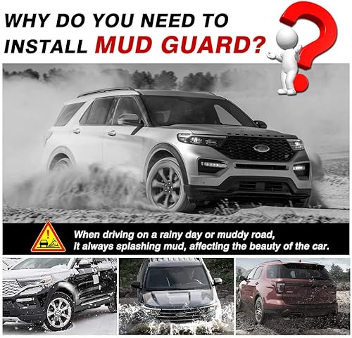 Miniatura 2 de Autorder Barro Flpas - Protectores contra salpicaduras para Ford Explorer 2020 2021 2022 2023 2024 2025 Accesorios Guardabarros guardabarros