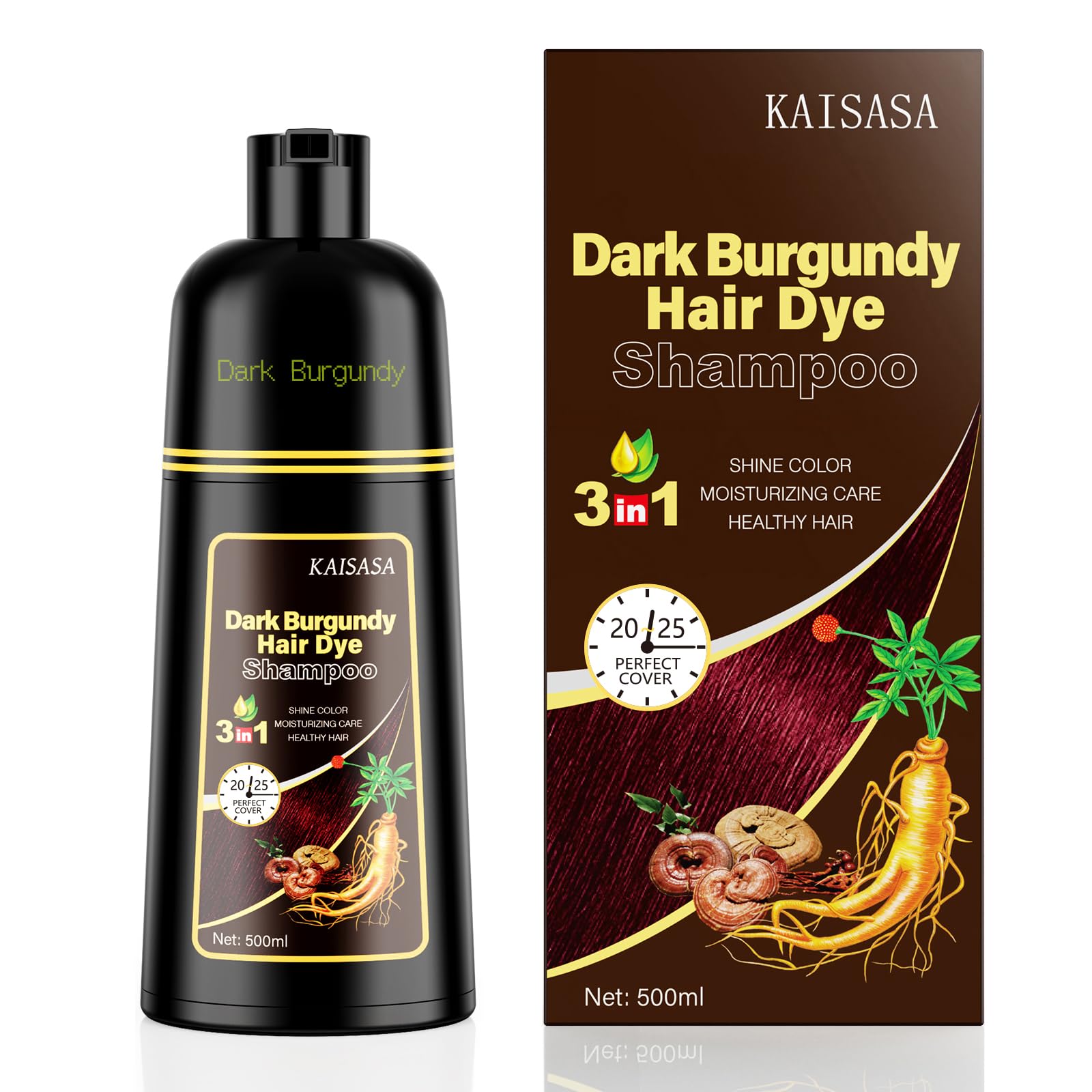 Amazon.com : KAISASA Hair Dye Shampoo 3 in 1, Hair Color Shampoo