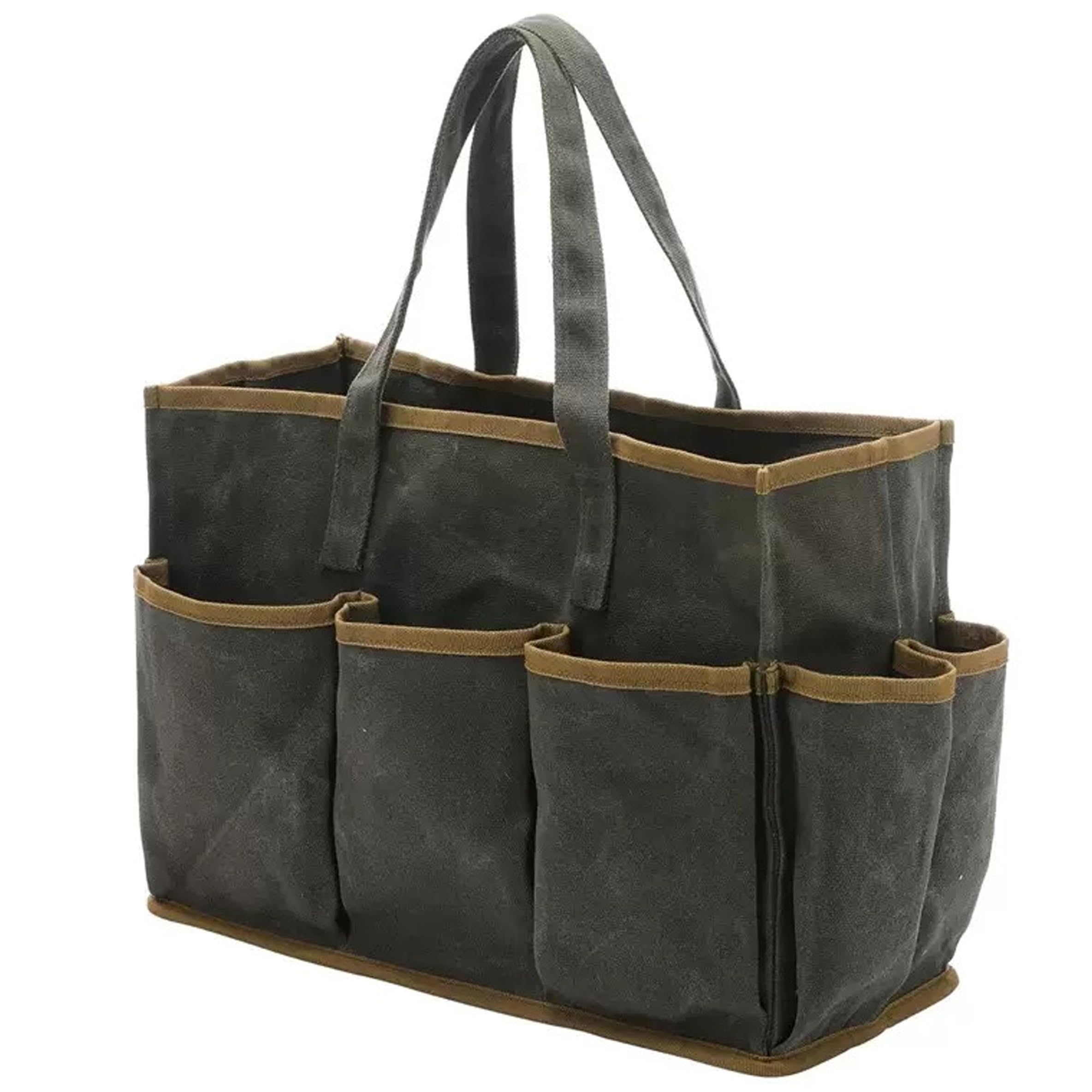 Sac à outils de jardinage grand volume avec fermeture éclair verte