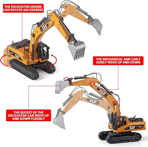 Miniatura 5 de Digger Toys for Boys Construction Truck Toys ExcavatorExcavator Toy with Simulated LightsCrawler Excavator Model Construction Toys for