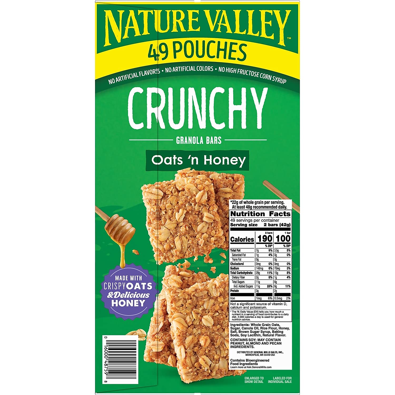 Nature's Valley Crunchy Granola Bars, Oats/Honey, 98 Count (Net WT 4lb 9.01oz)