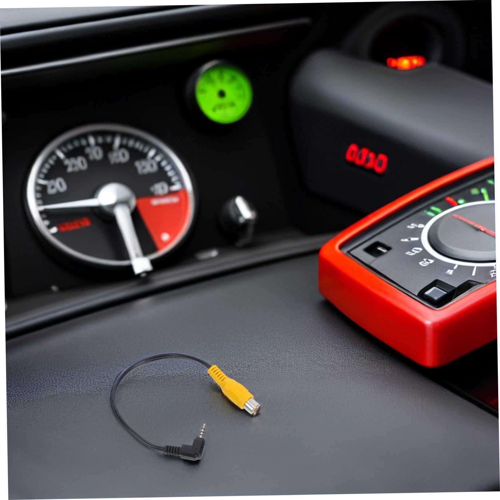 SHINEOFI Cavo Convertitore RCA AV per GPS Tablet Car DVR, Materiale PVC e Rame, Nero