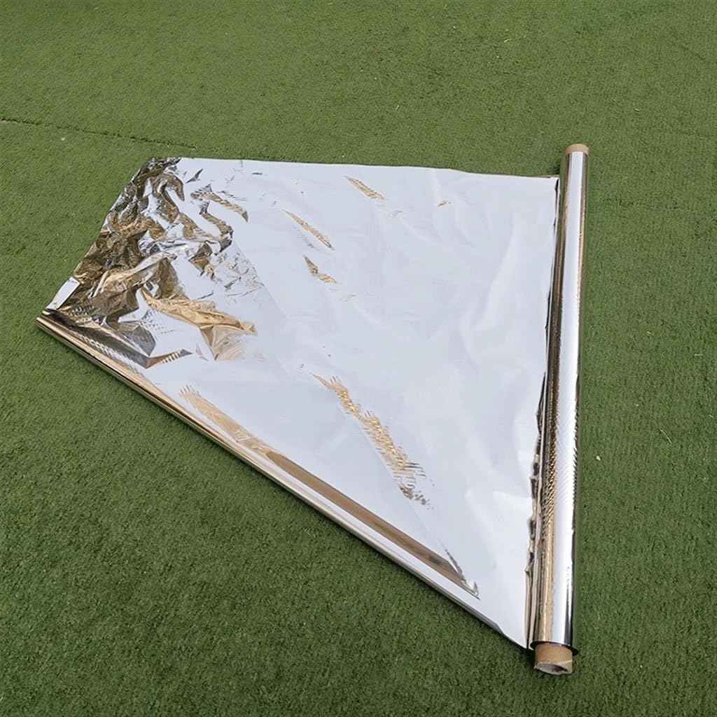 Garden Orchard Double Side Reflective Mulch, Permeable Mylar Patch Agricultural Silver Plant Growth Blanke(Without Hole,1X20M)