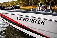 Vista 2 de Números de registro de barco 3D convexos y letras, serie deportiva (centro negro/cromado, 16)