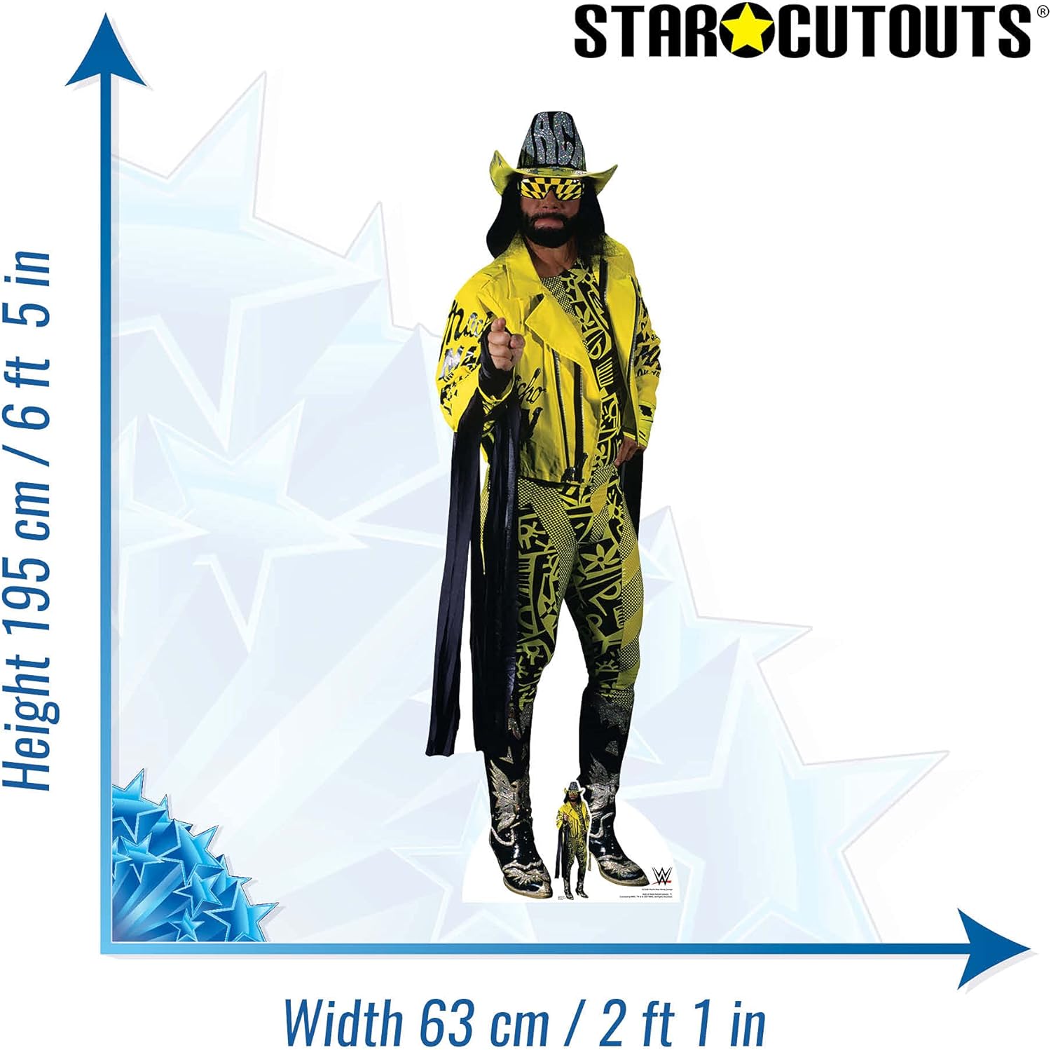 STAR CUTOUTS SC1680 Macho Man Randy Savage Yellow Suit Ultimate Edition WWE Figures Party Decorations Lifesize Cardboard Cutout