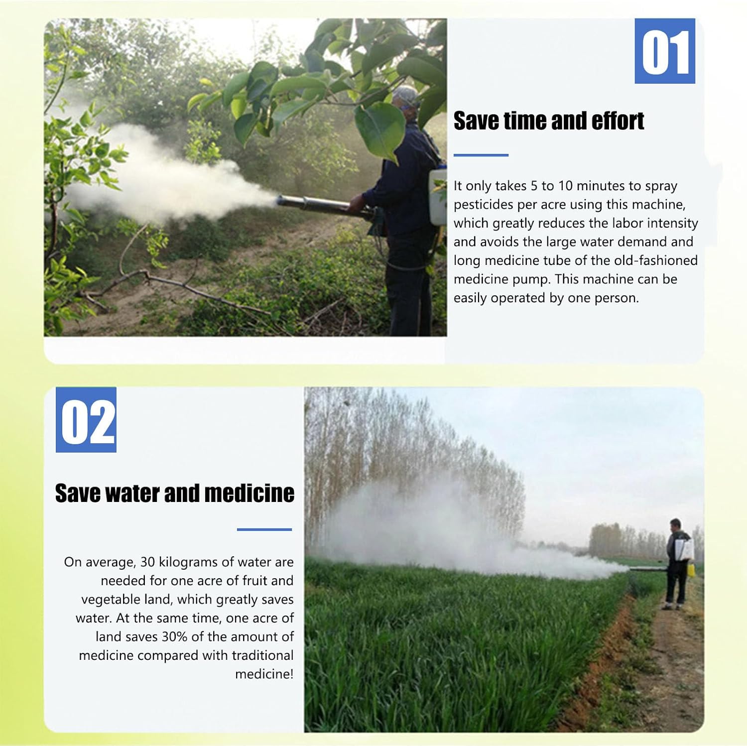 Professional ULV Fogging Machine, Portable 360° Nebulizer for Agriculture & Garden, Pulse-Jet Thermal Fogger for Weeds & Plants