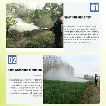 Pulse Jet Thermal Fogger, 15L Professional Portable Fogging Machine with 360 Spray, Ideal for Agricultural Use