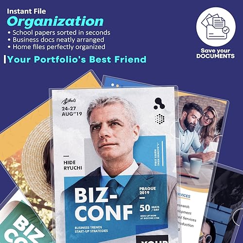 Miniatura 8 de JIKIOU Paquete de 30 carpetas transparentes para documentos con bolsillo para proyectos, tipo L, carpeta de plástico transparente A4/tamaño carta en