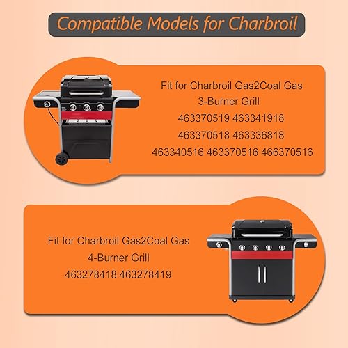 Miniatura 2 de BQMAX Piezas de repuesto para Charbroil Gas2Coal Grill Parts 463370516 463370519, kit de reparación para parrilla Charbroil Gas2Coal 463278418