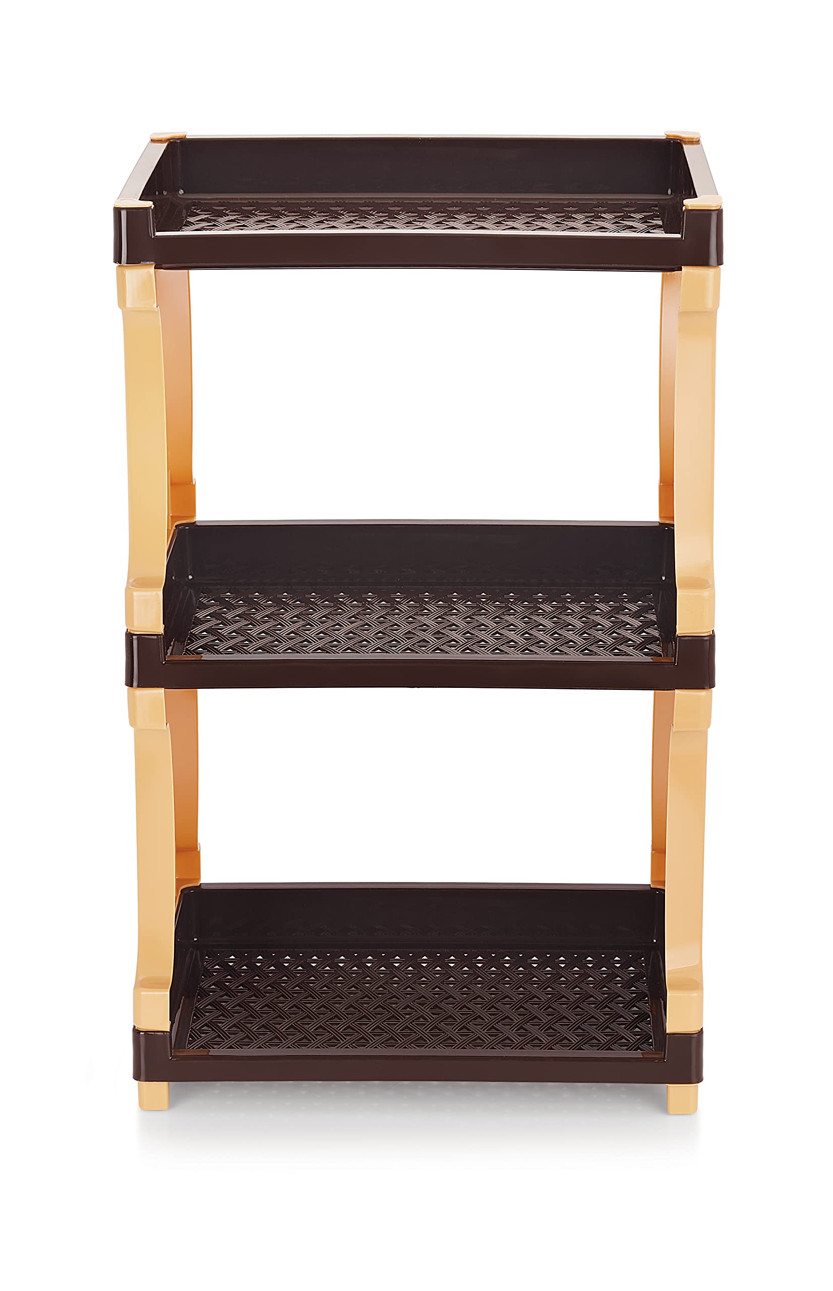 Nabhya 3-Layer Multipurpose Storage Organizer Rack for Home, Bathroom, Living Room, Office, Bedroom Fruits/Vegetables Kitchen Rack (Logic-3-Brown)