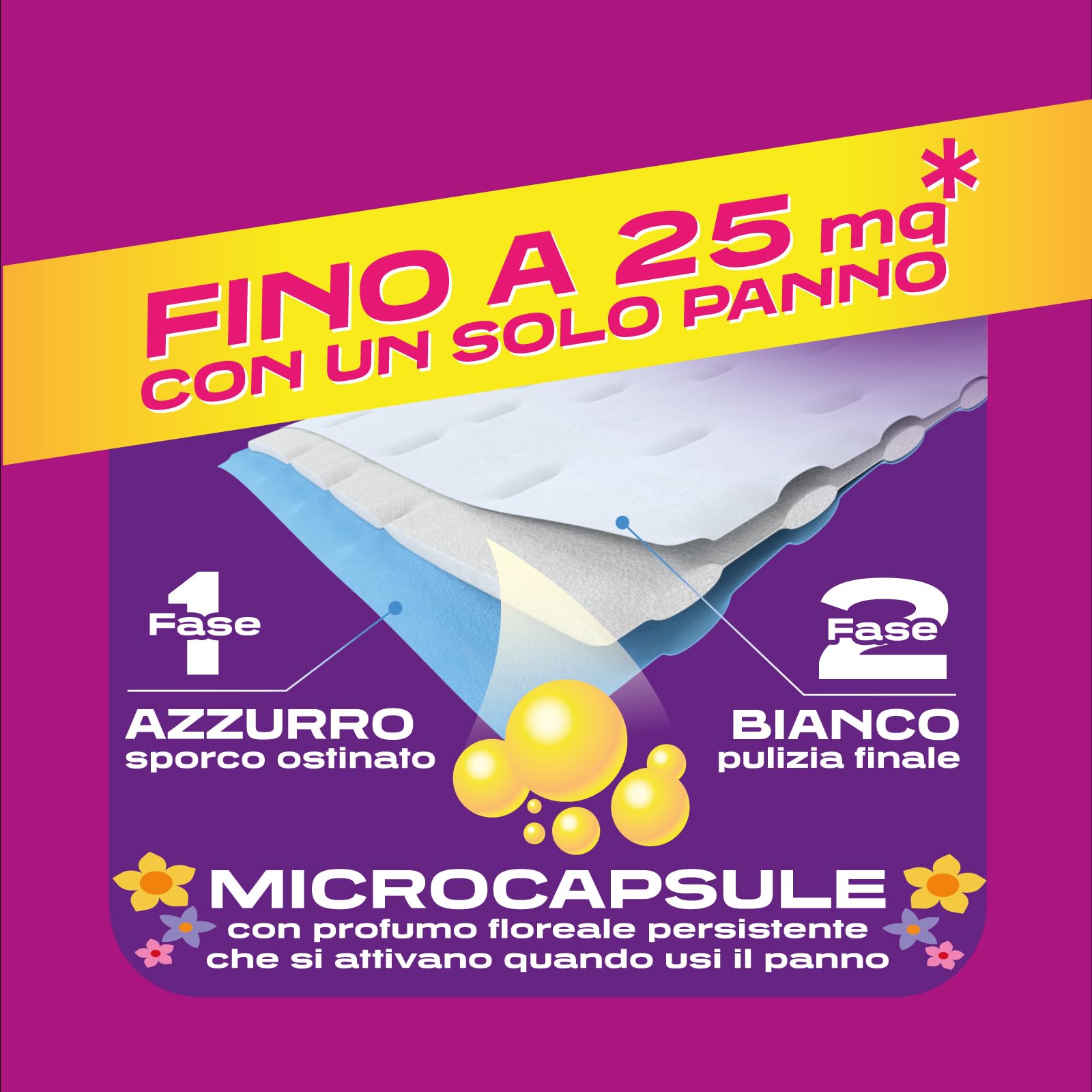 Brawn Lavapavimenti, Panni Umidificati con Microcapsule Profumate, Tessuto Ultra Spesso Triplo Strato, Puliscono Fino a 25 mq con un Solo Panno, Confezione da 10 Panni