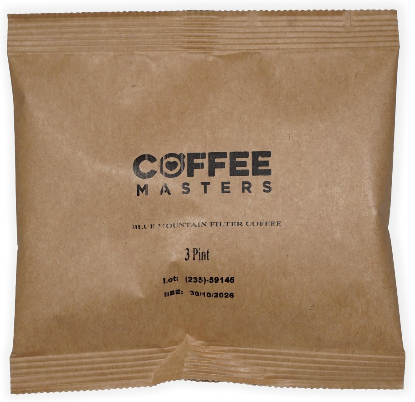 Coffee Masters Ground Coffee Blue Mountain Blend - 50 Sachets x 3 pints - Bonus 50 Filters - Made From 100% Arabica - Bulk Perfect for Barista Filter Machine